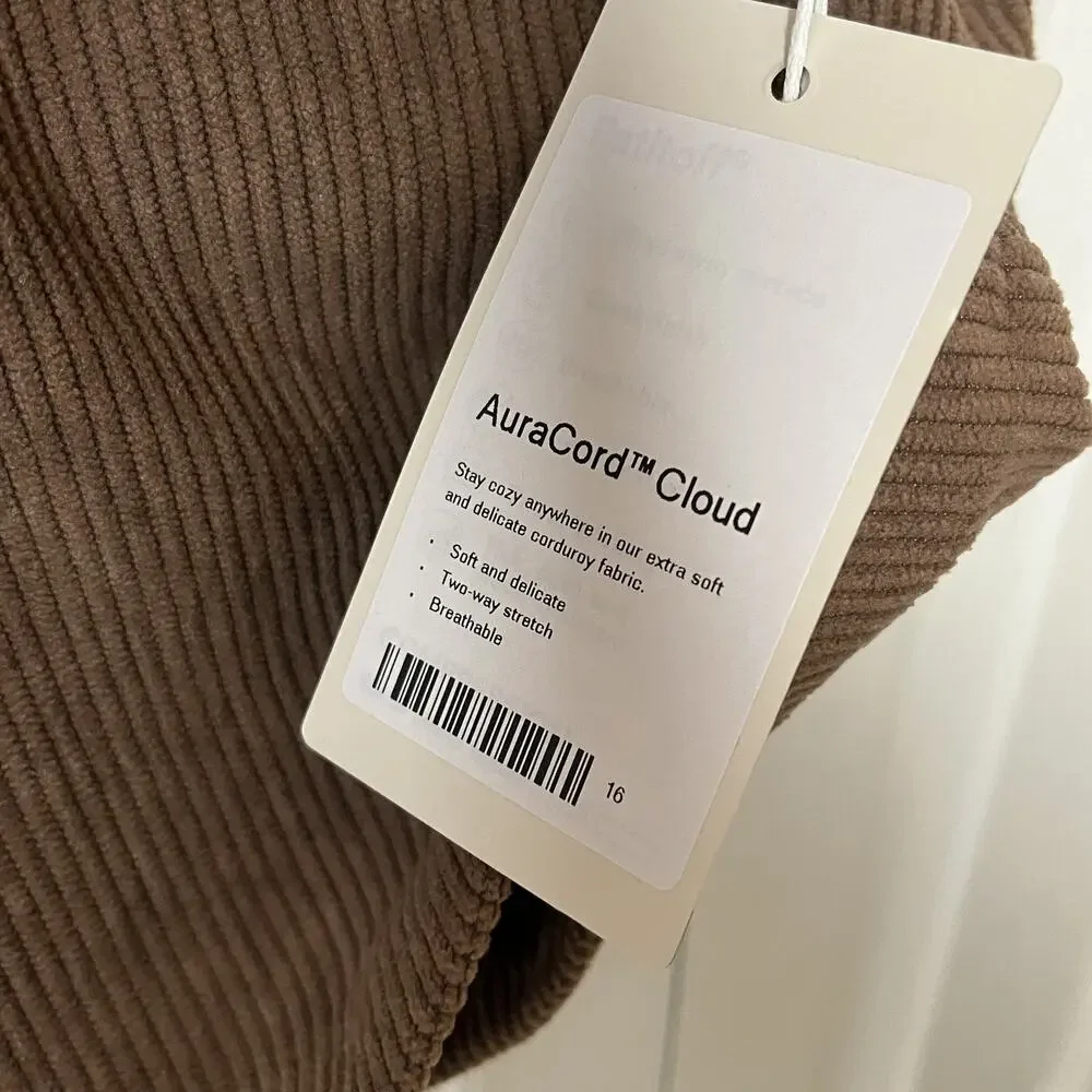 Halara Skirt Womens XL Long Brown Acorn Corduroy AuraCord Cloud 2-Way Stretch